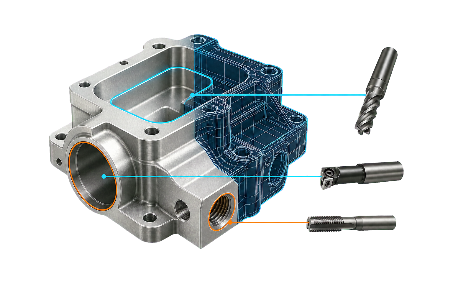 Bauteilmerkmale mit passenden CNC-Werkzeugen